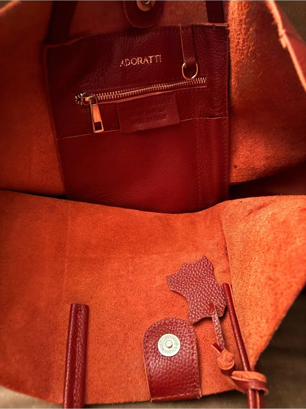 Adoratti burgundy The Caryall leather tote